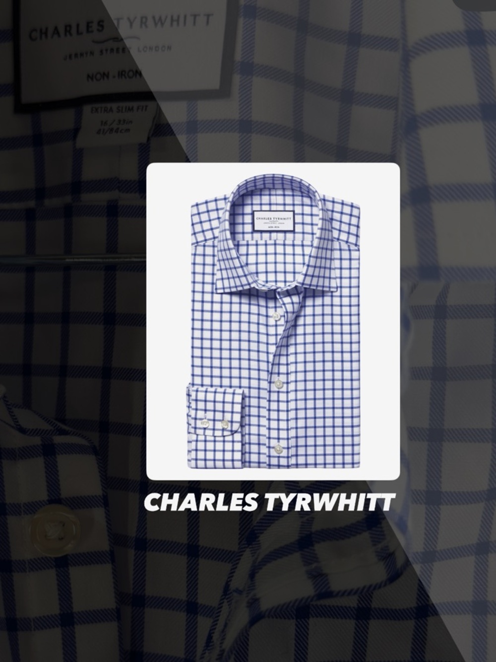 EUC Charles Tyrwhitt Cobalt Blue Non-Iron Twill Shirt